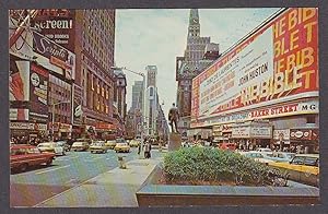 Bild des Verkufers fr Times Square Allied Chemical Tower New York NY postcard John Huston The Bible zum Verkauf von The Jumping Frog