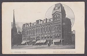 Image du vendeur pour Town Hall Stamford CT Before the Fire undivided back postcard 1900s mis en vente par The Jumping Frog