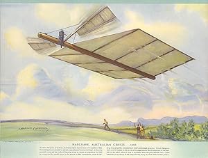 Seller image for Hargrave Australian Flap-Wing Propeller Flyer 1892 Hubbell calendar print 1952 for sale by The Jumping Frog