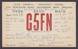 Immagine del venditore per G5FN Kearsney House Kent England QSL Ham Radio postcard 1939 venduto da The Jumping Frog