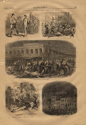 Bild des Verkufers fr HARPER'S WEEKLY 8/1 1863 NY Riots sack Brooks Clothing; Blacks on Sullivan St zum Verkauf von The Jumping Frog