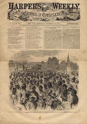 Bild des Verkufers fr HARPER'S WEEKLY 11/14 1863 Gen Thomas addressing Black Troops in Louisiana zum Verkauf von The Jumping Frog