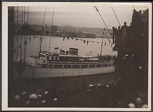 Seller image for WAC Band on yacht greets sailors at SF CA Embarkation Point 2/25 1946 #1 for sale by The Jumping Frog