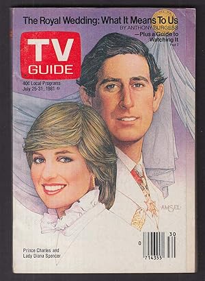 Bild des Verkufers fr TV GUIDE Prince Charles Lady Diana Spencer 7/25 1981 Hartford-New Haven Edition zum Verkauf von The Jumping Frog