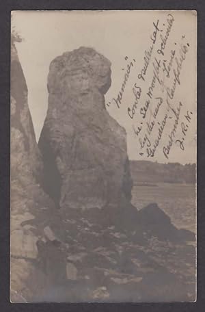 Imagen del vendedor de Weathered Rock on Shore Eastport ME RPPC postcard 1908 a la venta por The Jumping Frog