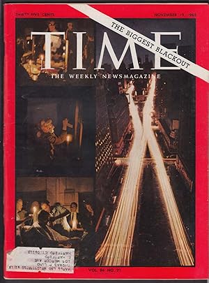 Imagen del vendedor de TIME New York Blackout McNamara Vietnam + 11/19 1965 a la venta por The Jumping Frog
