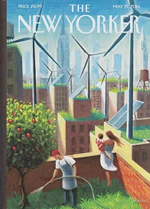 Seller image for New Yorker cover 5/19 2014 Drooker: rooftop gardens & wind power skyline for sale by The Jumping Frog
