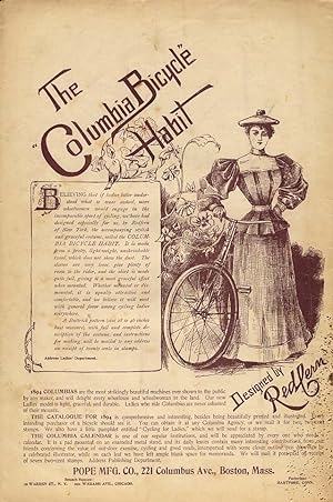 Seller image for The Columbia Bicycle Habit designed by Redfern: Pope Mfg ad 1894 for sale by The Jumping Frog