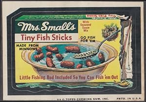 Bild des Verkufers fr Topps Wacky Packages MRS SMALL'S TINY FISH STICKS 1974 zum Verkauf von The Jumping Frog
