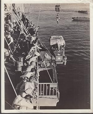Seller image for LST Landing Ship Tank loading a US Army half-track news photo ca 1940s for sale by The Jumping Frog