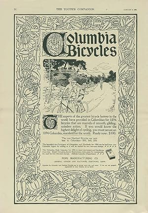 Seller image for The experts of the greatest factory have provided Columbia Bicycles ad 1896 for sale by The Jumping Frog