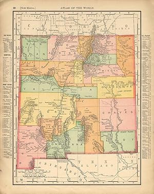 Bild des Verkufers fr Cosmopolitan Rand McNally 1898 Map New Mexico / Texas w/ RR lines zum Verkauf von The Jumping Frog