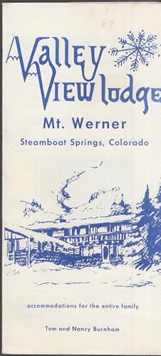 Seller image for Valley View odge Mt Werner Steamnboat Springs CO folder w/ rates 1967-8 for sale by The Jumping Frog