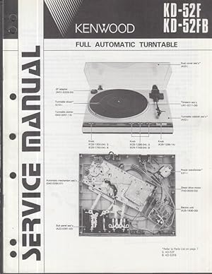 Seller image for ORIGINAL Service Manual: Kenwood Model KD-52F KD-52FB Automatic Turntable 1984 for sale by The Jumping Frog