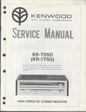 Seller image for ORIGINAL Service Manual: Kenwood Model KR-7050 KR-7750 DC Stereo Receiver 1979 for sale by The Jumping Frog