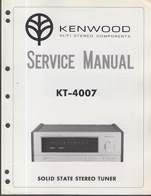 Seller image for ORIGINAL Service Manual: Kenwood Model KT-4007 Stereo Tuner 1974 for sale by The Jumping Frog