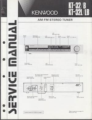 Seller image for ORIGINAL Service Manual: Kenwood Model KT-32 32B 32L 32LB AM/FM Stero Tuner 1984 for sale by The Jumping Frog