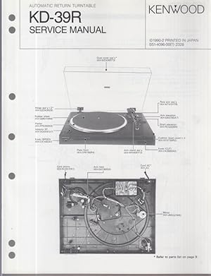Seller image for ORIGINAL Service Manual: Kenwood Model KD-39R Automatic Turntable 1990 for sale by The Jumping Frog
