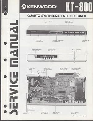 Seller image for ORIGINAL Service Manual: Kenwood Model KT-800 Synthesizer Stereo Tuner 1980 for sale by The Jumping Frog