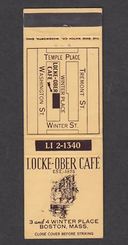 Bild des Verkufers fr Locke-Ober Caf 3-4 Winter Place Boston MA matchcover zum Verkauf von The Jumping Frog