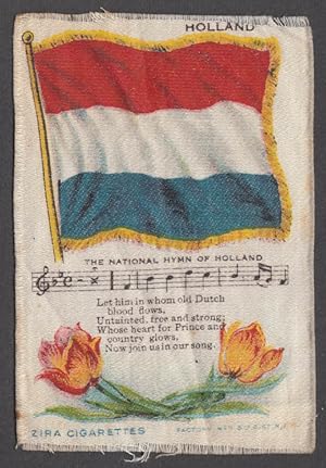 Seller image for Dutch Flag Holland National Hymn Ziro Cigarettes cigarette silk ca 1910 for sale by The Jumping Frog