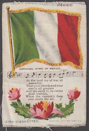 Seller image for Mexico Flag & National Hymn Nebo Cigarettes cigarette silk ca 1910 for sale by The Jumping Frog