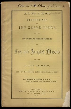 Imagen del vendedor de State of Ohio Grand Lodge of Free & Accepted Masons Proceedings 1857 a la venta por The Jumping Frog