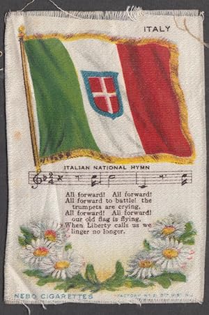 Seller image for Italy Flag & National Hymn Nebo Cigarettes cigarette silk ca 1910 for sale by The Jumping Frog