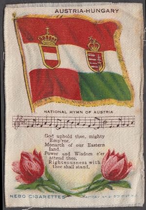 Seller image for Austria-Hungary Flag & National Hymn Nebo Cigarettes cigarette silk ca 1910 for sale by The Jumping Frog