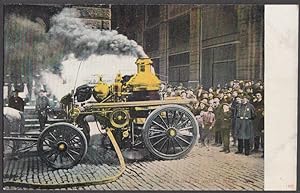 Image du vendeur pour Brass horse-drawn fire pumper likely N Y City undivided back postcard ca 1905 mis en vente par The Jumping Frog