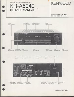 Seller image for Kenwood KR-A5040 AM/FM Stereo Receiver Service Manual for sale by The Jumping Frog