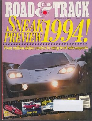 Image du vendeur pour ROAD & TRACK 9 1993 Jag XJ12 v BMW 750iL v M-B 600SEL; Porsche 911 Speedster mis en vente par The Jumping Frog