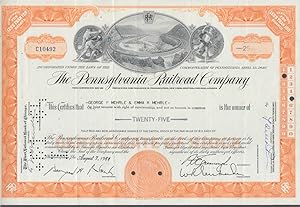 Seller image for Pennsylvania Railroad stock certificate twenty-five 1961 for sale by The Jumping Frog