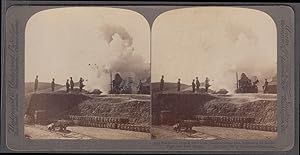 Seller image for Japanese siege gun Russo-Japanese War Port Arthur Manchuria stereoview 1904 for sale by The Jumping Frog