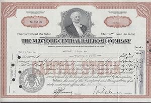 Seller image for New York Central Railroad stock certificate twenty-five shares 1956 for sale by The Jumping Frog