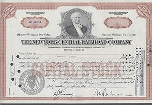 Seller image for New York Central Railroad stock certificate five shares 1956 for sale by The Jumping Frog