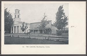 Seller image for The Church & storefront in Burlington CT undivided back postcard ca 1905 for sale by The Jumping Frog