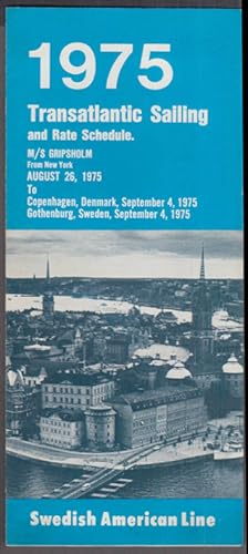 Seller image for Swedish American Line Transatlantic Sailing & Rate Schedule 1975 for sale by The Jumping Frog