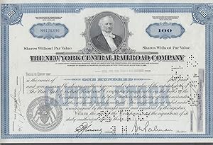 Seller image for New York Central Railroad stock certificate 100 shares 1959 for sale by The Jumping Frog