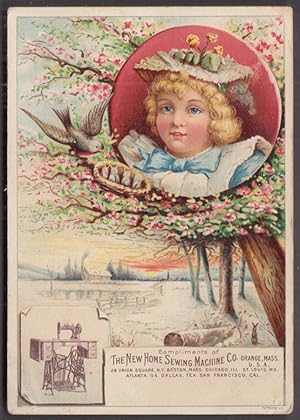 Seller image for New Home Sewing Machine H P Horton Columbia & Hartford Bicycle trade card 1880s for sale by The Jumping Frog