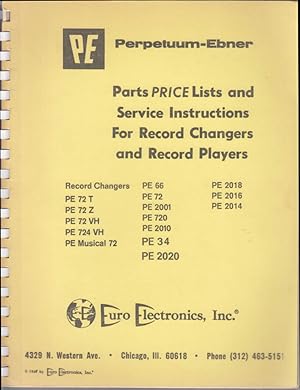 Seller image for PE Perperuum-Ebner Record Changers & Players Parts Price Lists & Service 1969 for sale by The Jumping Frog