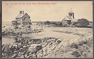 Imagen del vendedor de St Ann's Church & The Rocky Shore Kennebunkport ME postcard ca 1910 a la venta por The Jumping Frog