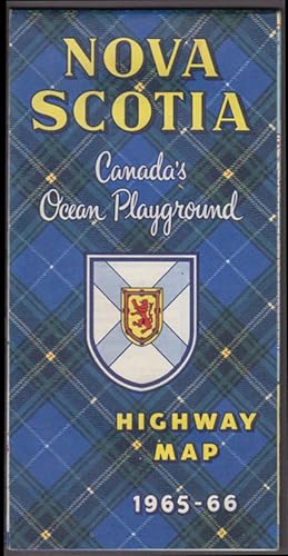 Bild des Verkufers fr Nova Scotia Canada's Ocean Playground Highway Road Map 1965-1966 zum Verkauf von The Jumping Frog