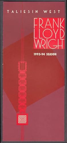Image du vendeur pour Frank Lloyd Wright Taliesen West visitor folder 1993-1994 Season mis en vente par The Jumping Frog