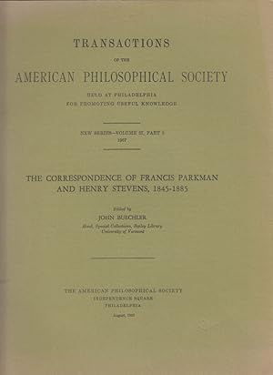 Seller image for American Philosophical Society 6 1967 Francis Parkman-Henry Stevens letters for sale by The Jumping Frog