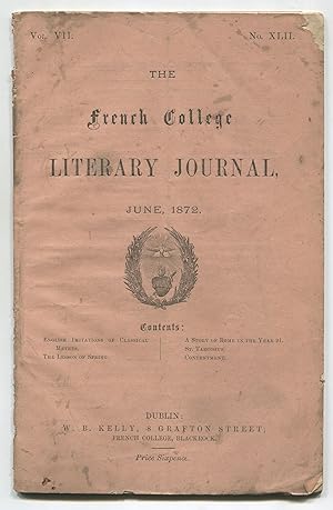 Image du vendeur pour The French College Literary Journal - June 1872 (Vol. VII, No. XLII) mis en vente par Between the Covers-Rare Books, Inc. ABAA