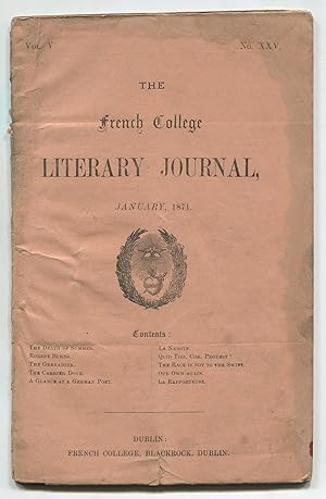 Image du vendeur pour The French College Literary Journal - January 1871 (Vol. V, No. XXV) mis en vente par Between the Covers-Rare Books, Inc. ABAA