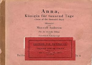 Seller image for Anna, Knigin fr tausend Tage (Anns of the thousand days). Schauspiel von Maxwell Anderson. [Manuskript] for sale by Schrmann und Kiewning GbR