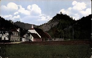 Bild des Verkufers fr Ansichtskarte / Postkarte Misto Platz Reg. Aussig, Burgruine Hassenstein, Restaurant zum Eisenhans zum Verkauf von akpool GmbH