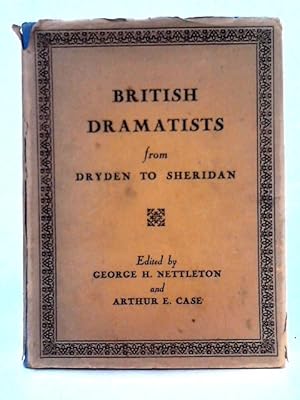 Bild des Verkufers fr British Dramatists from Dryden to Sheridan zum Verkauf von World of Rare Books